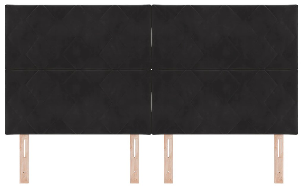 vidaXL Κεφαλάρι  σε σχέδιο Diamond Blocks, μαύρο βελούδο, 180εκ