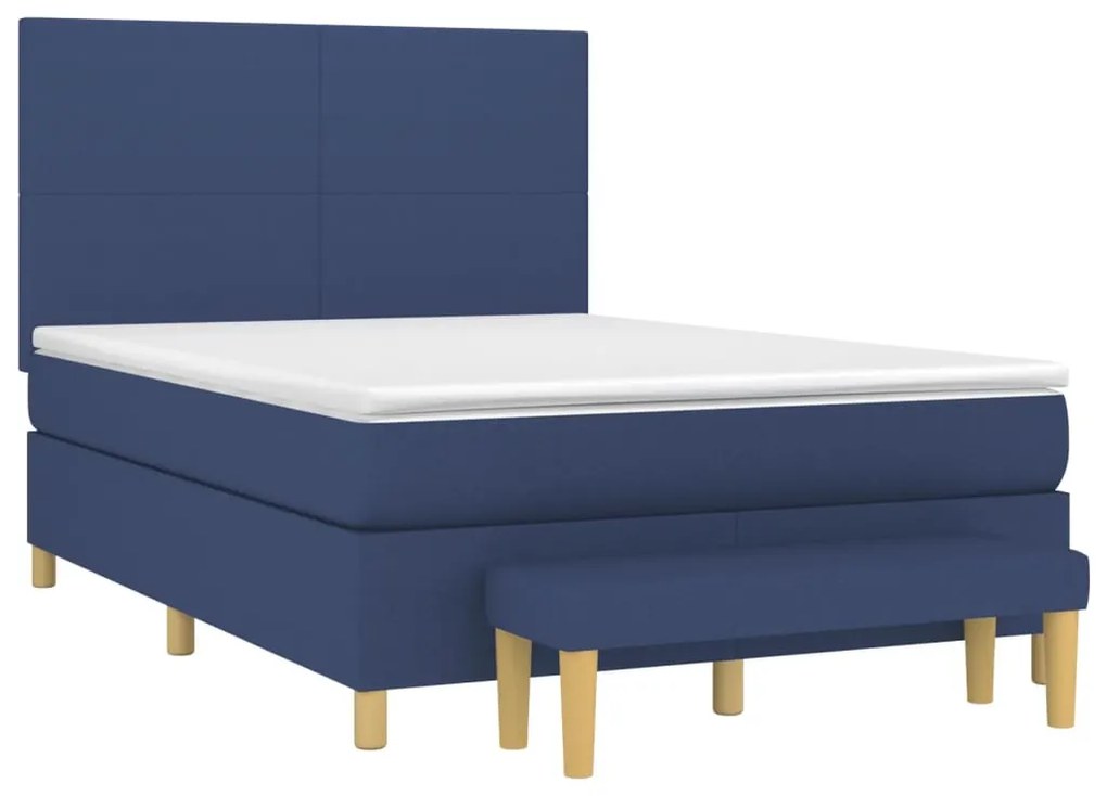 ΚΡΕΒΑΤΙ BOXSPRING ΜΕ ΣΤΡΩΜΑ ΜΠΛΕ 140X200 ΕΚ. ΥΦΑΣΜΑΤΙΝΟ 3137003