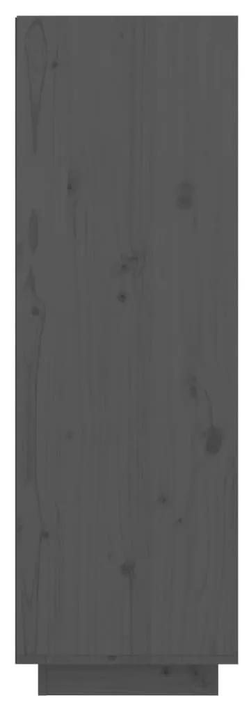Παπουτσοθήκη Γκρι 30x34x105 εκ. από Μασίφ Ξύλο Πεύκου - Γκρι