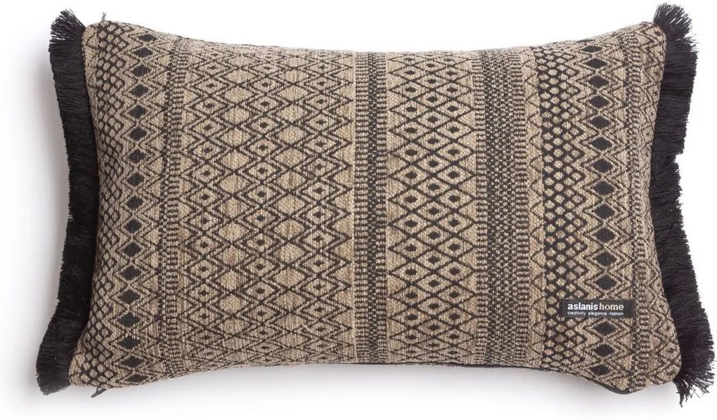 Διακοσμητική μαξιλαροθήκη Aslanis Home Olympos-Mpez-Mauro-45 x 45 εκ.