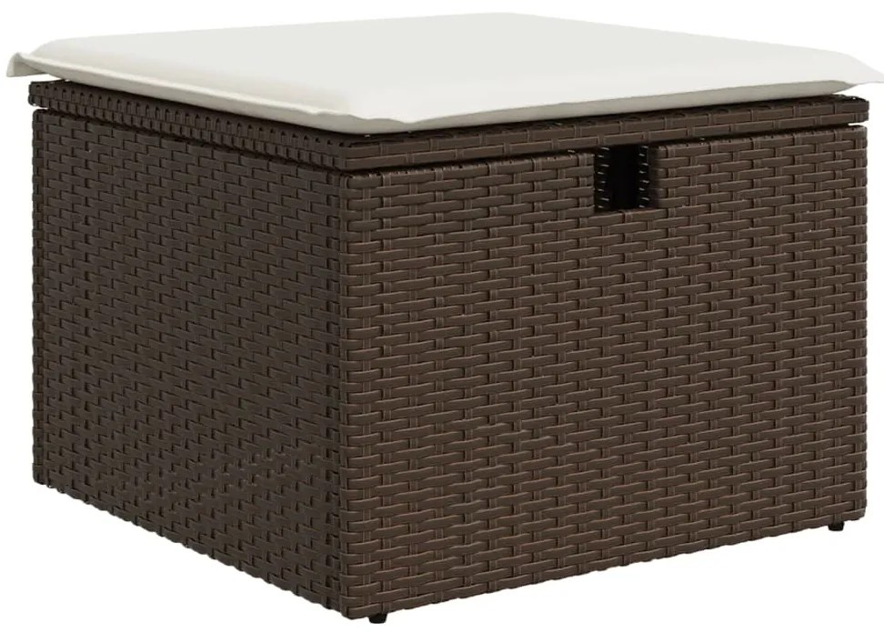 vidaXL Σαλόνι Κήπου Σετ 8 Τεμαχίων Καφέ Συνθετικό Ρατάν με Μαξιλάρια