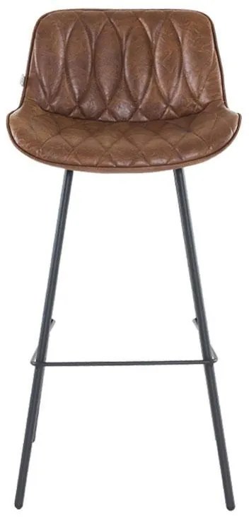 Σκαμπό Μπάρ FL2033 Fylliana Καφέ - Ανθρακί - Μαύρο 48x50x101 εκ. 2αδα