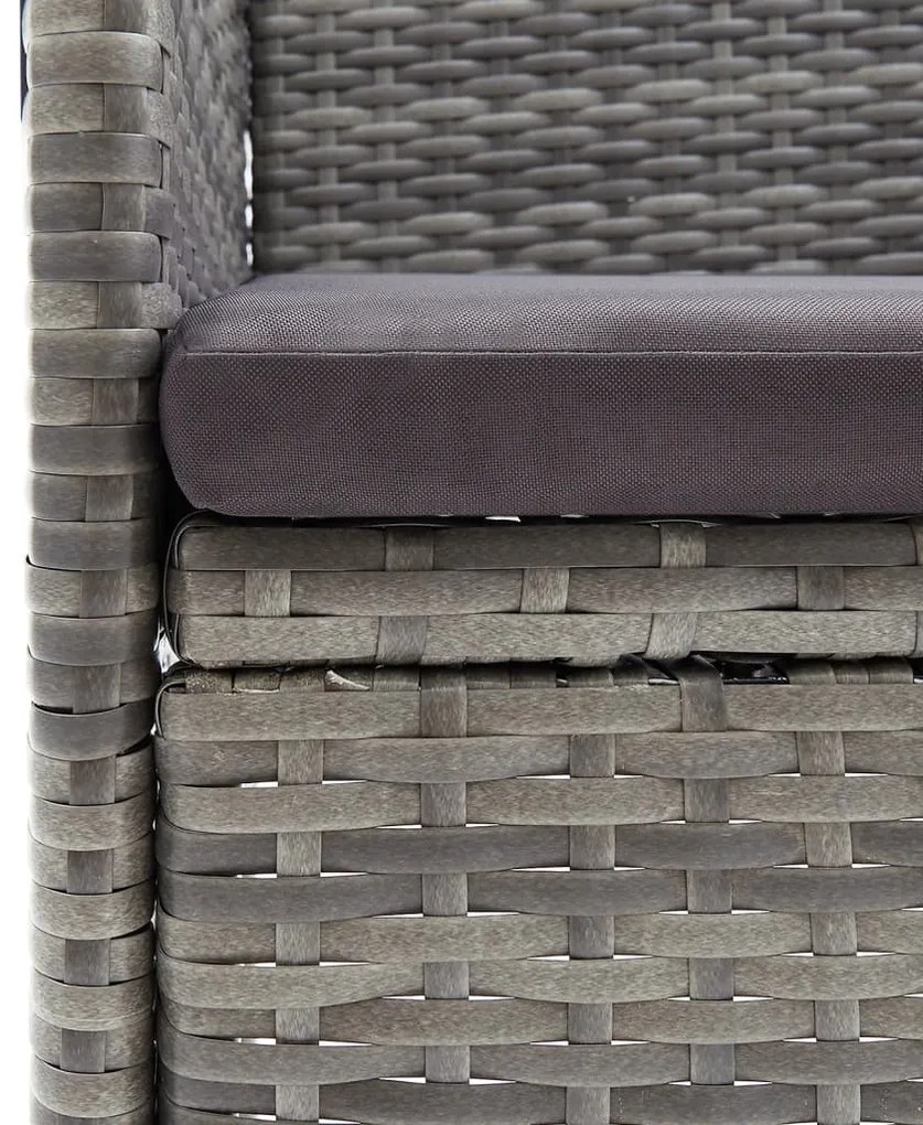 vidaXL Σετ Τραπεζαρίας Κήπου 5 Τεμαχίων Γκρι / Μαύρο με Μαξιλάρια