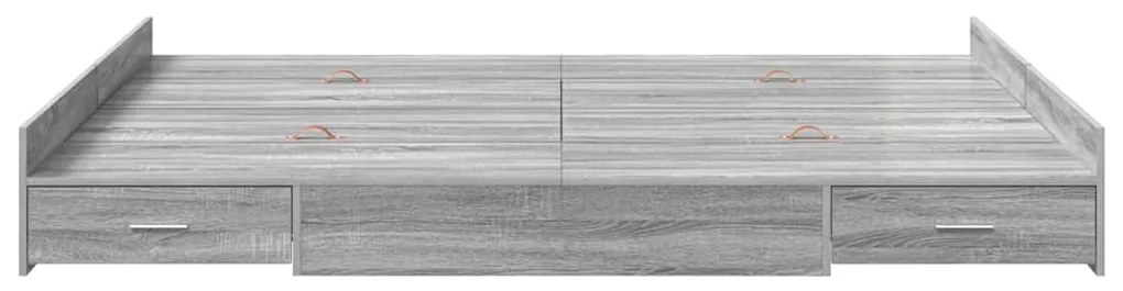 vidaXL Κρεβάτι με αποθηκευτικό χώρο Γκρι sonoma 140 x 200 cm