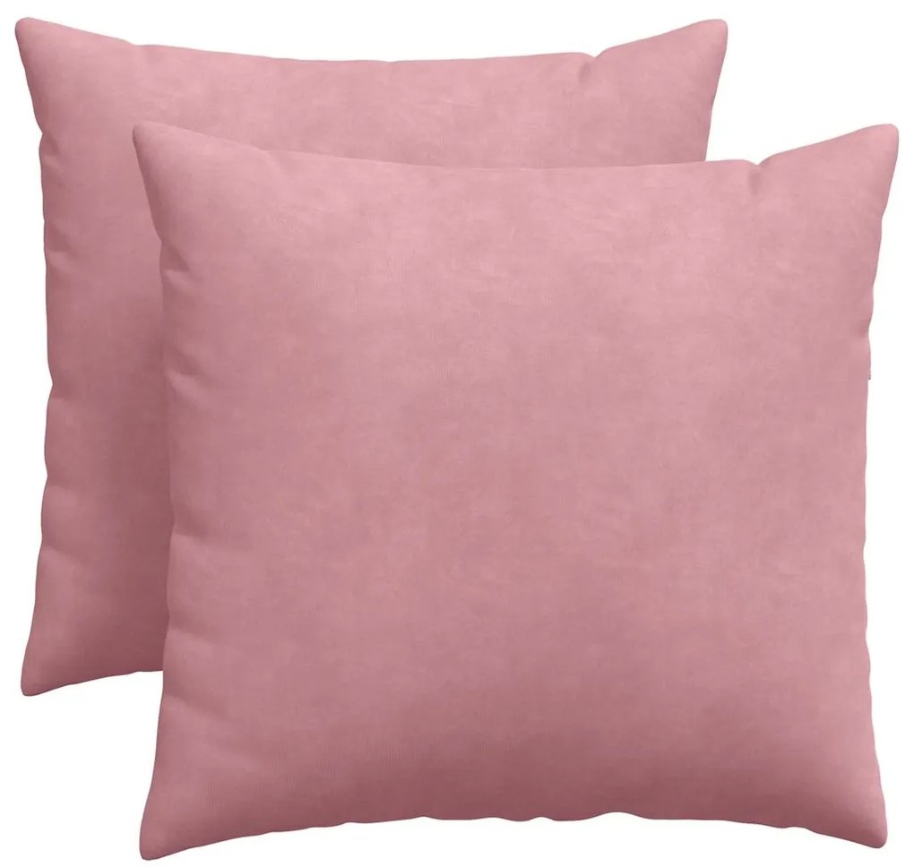 vidaXL Μαξιλάρι Καναπέ 2 pcs Ροζ 50 x 50 cm Υφασμάτινο Κορντουρά