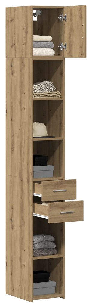 vidaXL Slim Storage Cabinet Δρυς 30x42.5x225 cm Επεξεργασμένο Ξύλο