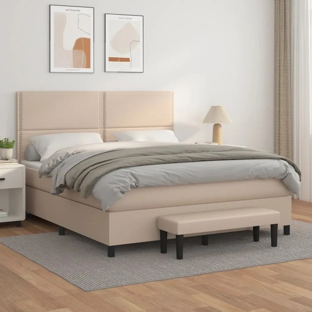 ΚΡΕΒΑΤΙ BOXSPRING ΜΕ ΣΤΡΩΜΑ ΚΑΠΟΥΤΣΙΝΟ 180X200 ΕΚ. ΣΥΝΘ. ΔΕΡΜΑ 3137622