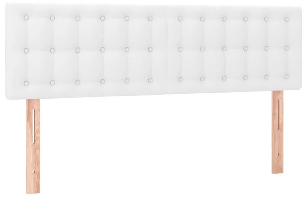 vidaXL Κεφαλάρι Κρεβατιού LED Λευκό 144x5x78/88 εκ. Συνθετ. Δέρμα