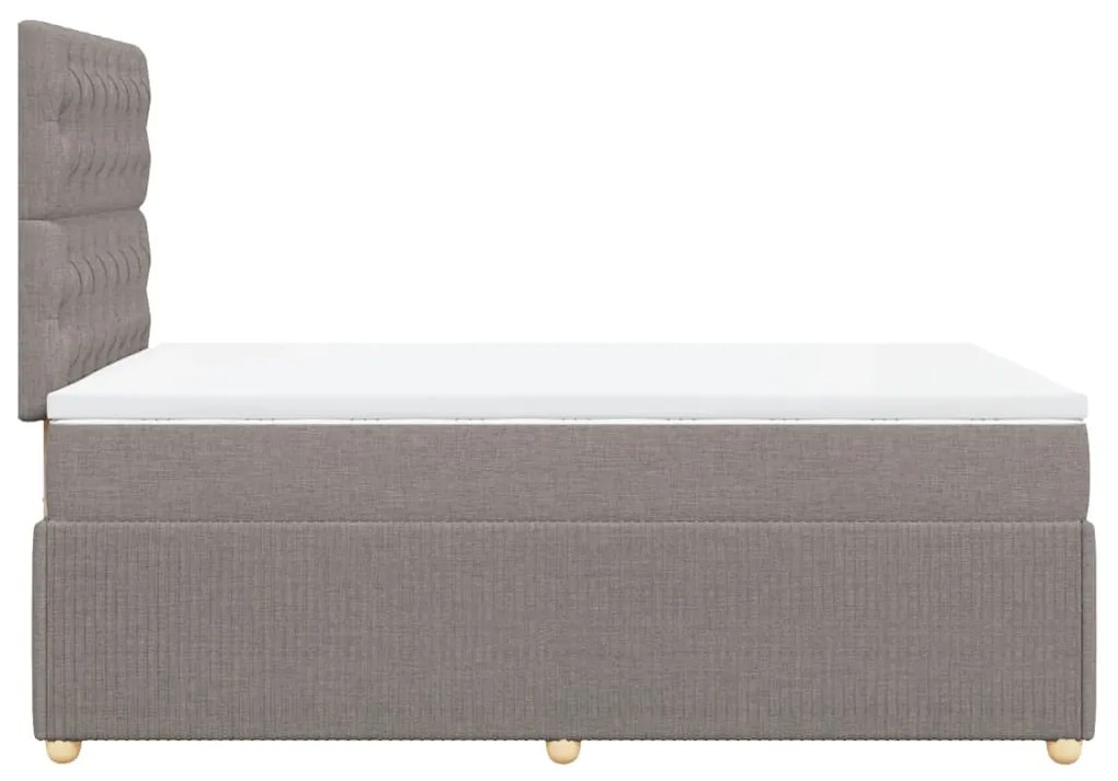 Κρεβάτι Boxspring με Στρώμα Taupe 120x190 εκ. Υφασμάτινο - Μπεζ-Γκρι