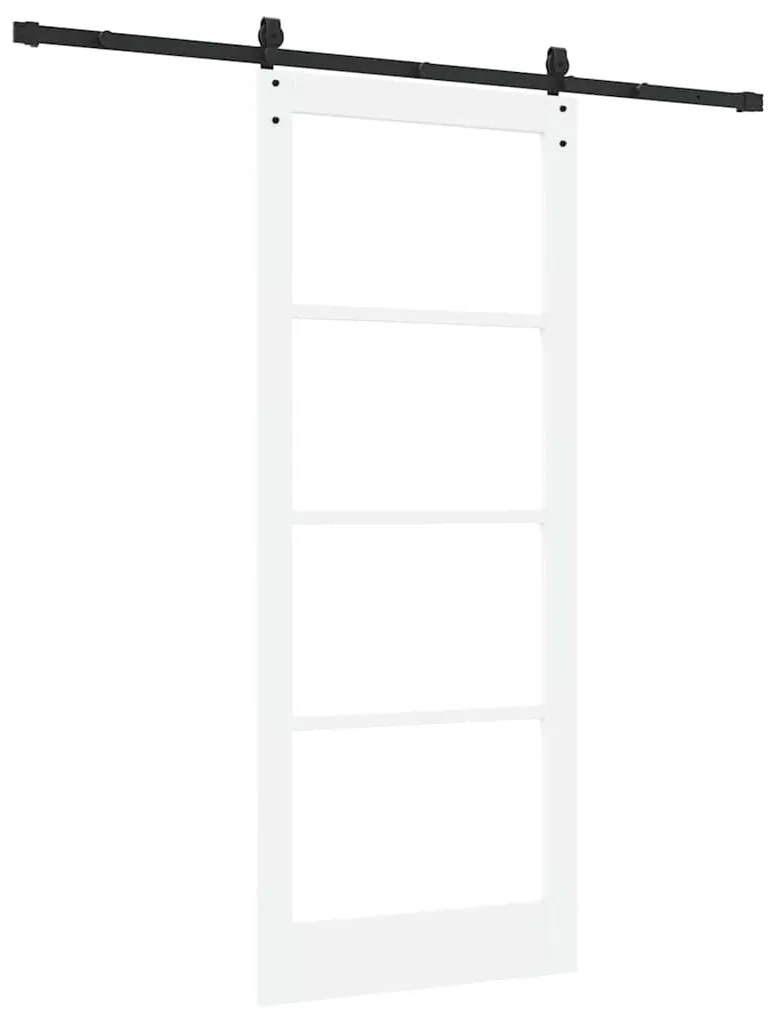 vidaXL Ολισθητή Πόρτα Χειροκίνητος Λευκό 86 x 211 cm Ξύλο και μέταλλο