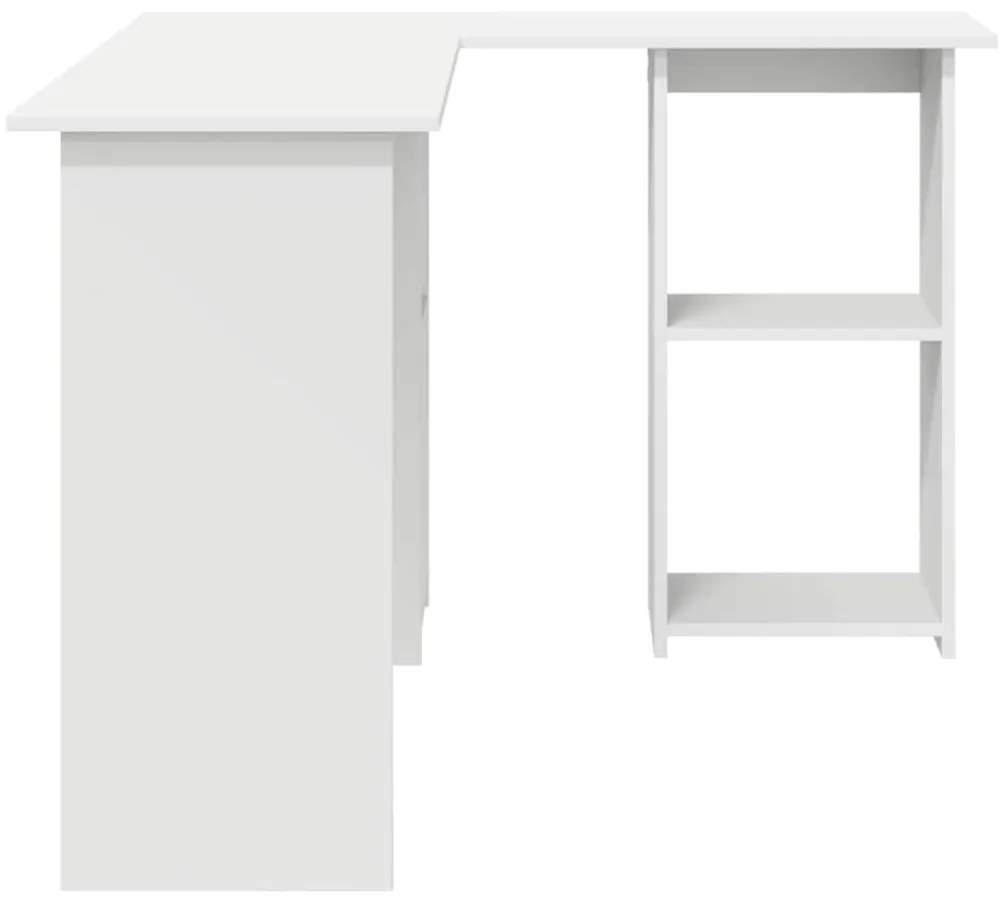 vidaXL Γραφείο με ράφι Λευκό 142 x 102 x 73 εκ Επεξεργασμένο ξύλο