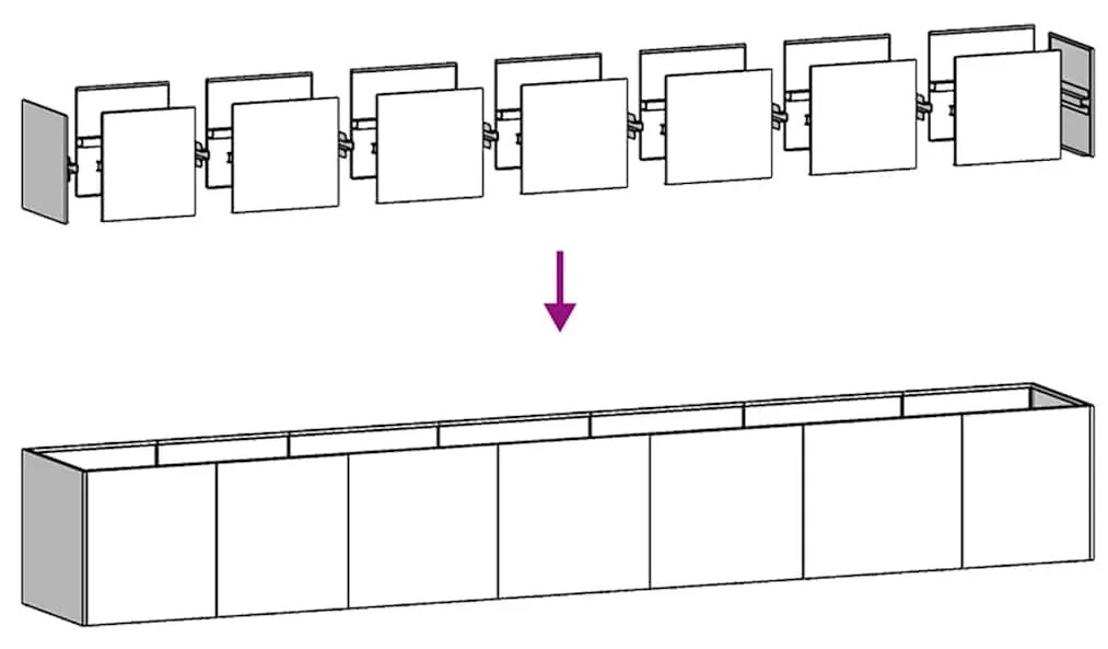 vidaXL Ζαρντινιέρα Ανθρακί 280x40x40 εκ. από Χάλυβα Ψυχρής Έλασης