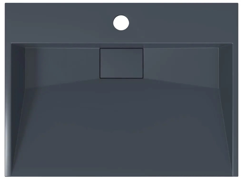 vidaXL Νιπτήρας Ανθρακί 50x38x11 εκ. Συνθετικός από Τεχνητό Μάρμαρο