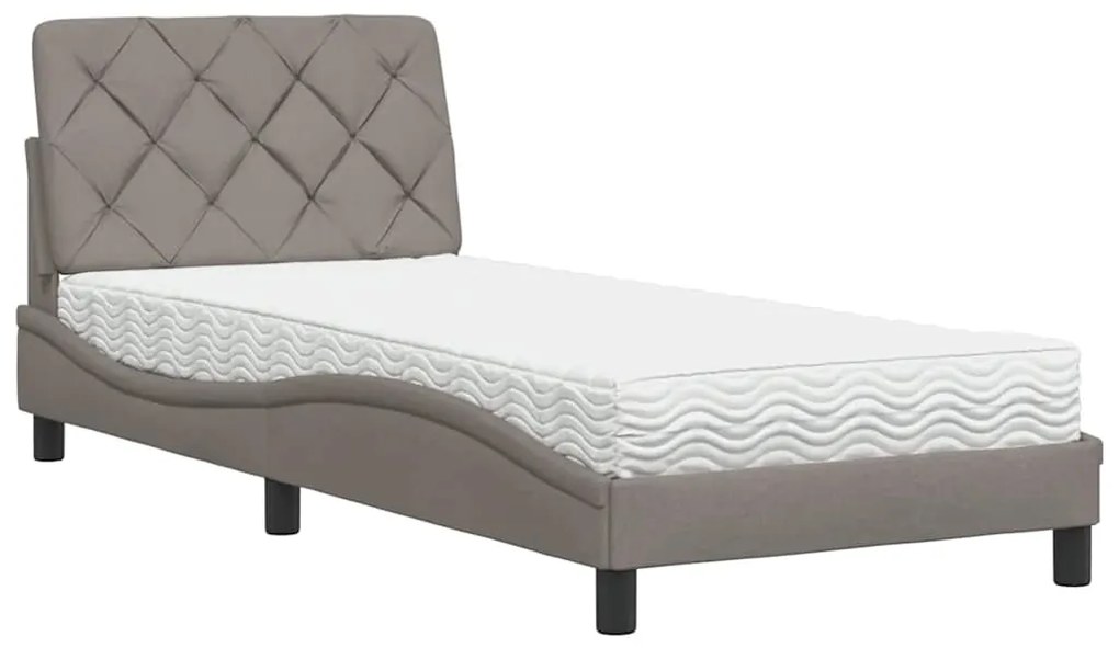 vidaXL Κρεβάτι με Στρώμα Taupe 80x200 εκ. Υφασμάτινο