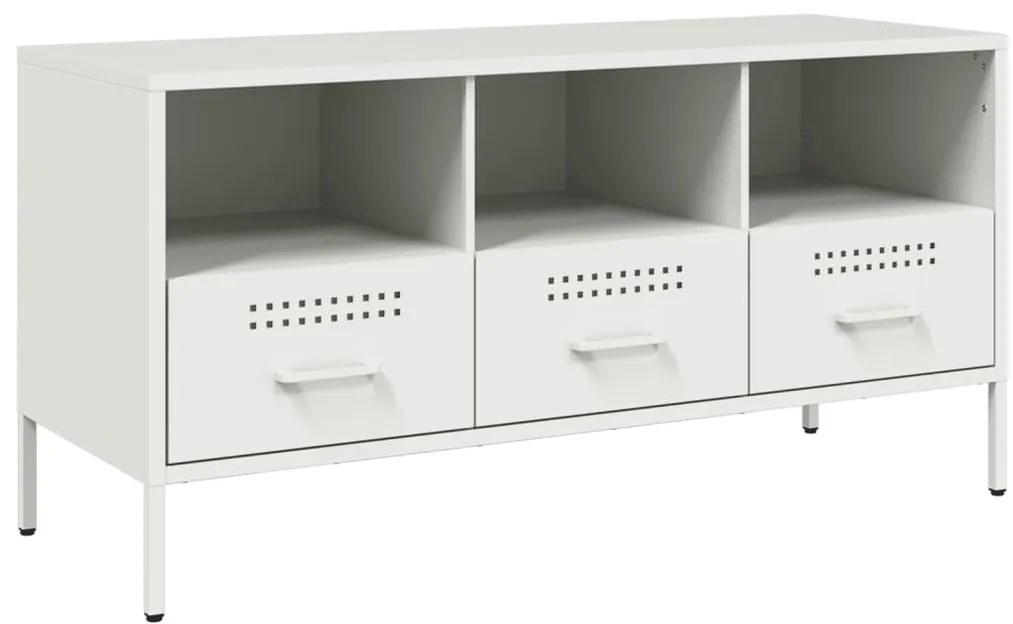 vidaXL Έπιπλο Τηλεόρασης Λευκό 100,5x39x50,5 εκ. από Ατσάλι