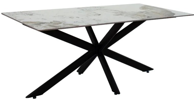 Intrahome Τραπέζι Bethan Intrahome sintered stone λευκό μαρμάρου-μαύρο 180x90x75εκ | SKU: INTRAPA-212111178