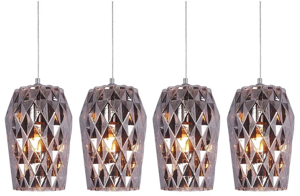 Φωτιστικό Οροφής - Ράγα 77-3723 SE4288S-04 Luca Smoke Glass Chrome Homelighting Γυαλί