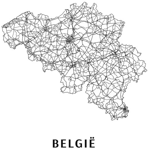 Χάρτης Belgie black & white