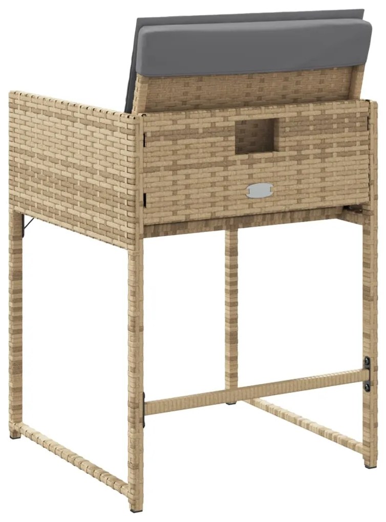 vidaXL Καρέκλες Κήπου 4 τεμ. Μικτό Μπεζ Συνθετικό Ρατάν με Μαξιλάρια