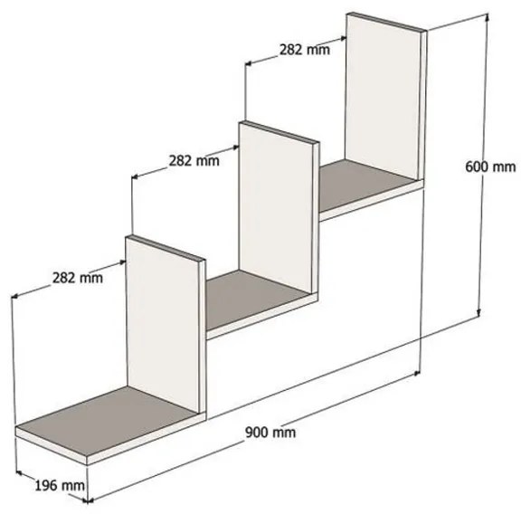 Ραφιέρα τοίχου Mauer pakoworld σε ανθρακί απόχρωση 90x19,6x60εκ (1 τεμάχια)