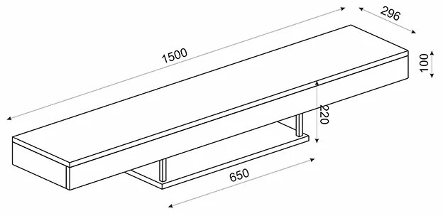 ΕΠΙΠΛΟ ΤΗΛΕΟΡΑΣΗΣ ΕΠΙΤΟΙΧΙΟ ALBARES MEGAPAP ΜΕ LED ΧΡΩΜΑ SAPPHIRE OAK 150X29,6X22ΕΚ.