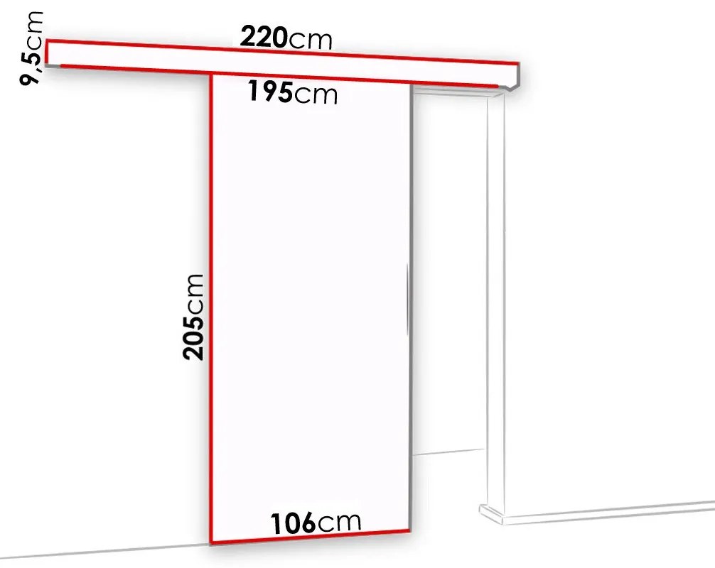Συρόμενες πόρτες Dover 127, 29 kg, Μαύρο, Άσπρο, Πλαστικοποιημένη μοριοσανίδα, Αλουμίνιο | Epipla1.gr