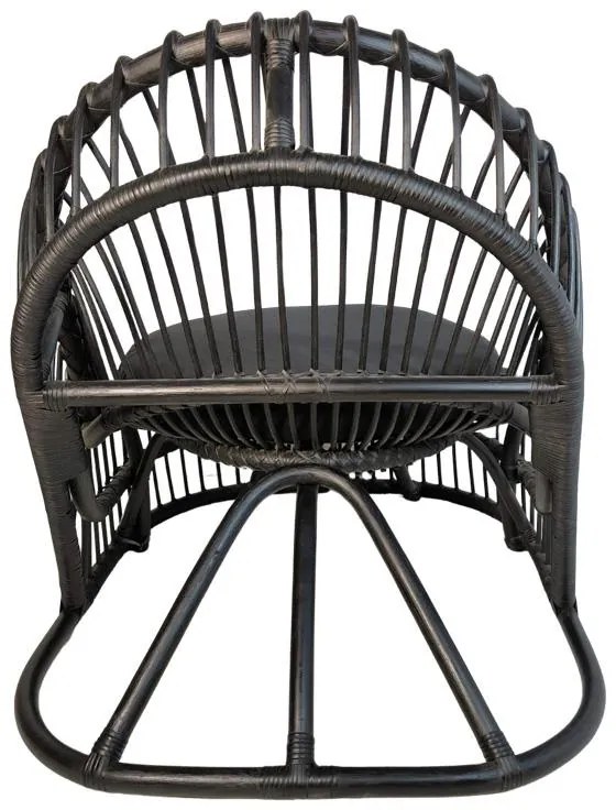 Πολυθρόνα Tromso P.E. Rattan Μαύρη με Μαύρο Μαξιλάρι 80x85x98εκ. 80x98x85 εκ.