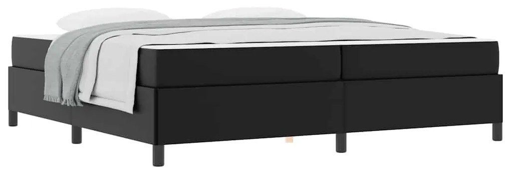 vidaXL Σκελετός κρεβατιού με στρώμα Μαύρο 200 x 200 cm Τεχνητό δέρμα