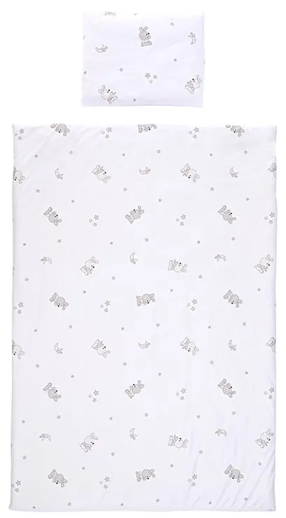 Σετ Προίκας Μωρού κούνιας 5τεμ. 70x140cm  Little Rubbits Grey 10420066601 Lorelli