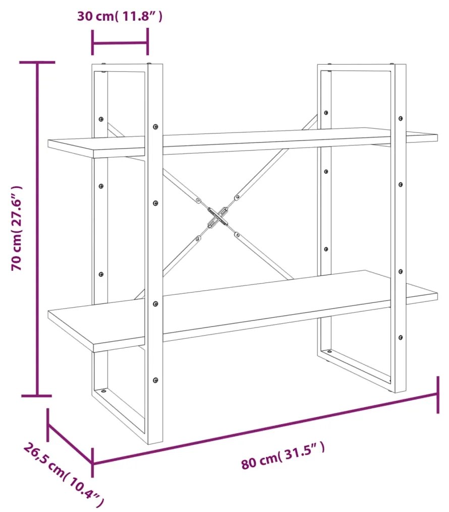 ΒΙΒΛΙΟΘΗΚΗ ΜΕ 5 ΡΑΦΙΑ ΓΚΡΙ SONOMA 80X30X175 ΕΚ. ΕΠΕΞΕΡΓ. ΞΥΛΟ 3114017