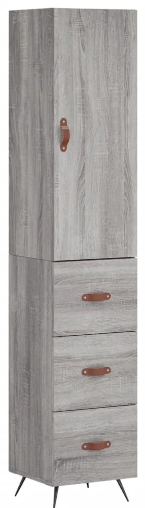 vidaXL Μπουφές Sonoma Γκρι 34,5 x 34 x 180 εκ. από Επεξεργασμένο Ξύλο