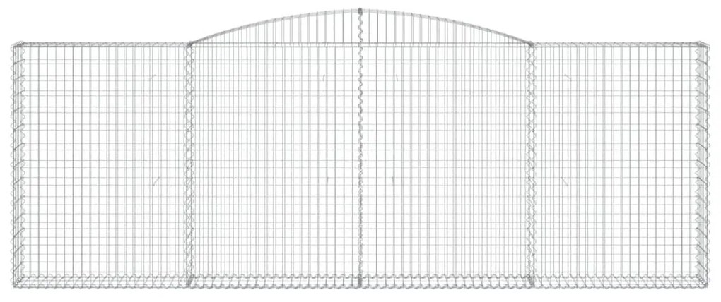 Συρματοκιβώτια Τοξωτά 10 τεμ. 400x30x140/160 εκ. Γαλβαν. Ατσάλι - Ασήμι