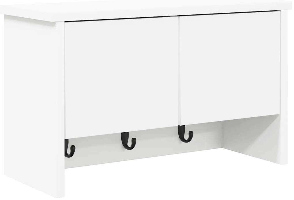 vidaXL Τοίχου Κρεμάστρα Λευκό 50 x 20 x 30 εκ. Επεξεργασμένο ξύλο
