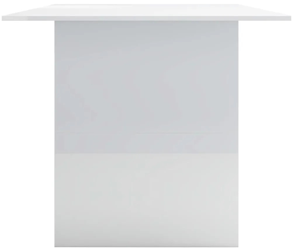 vidaXL Τραπεζαρία Γυαλιστερό Λευκό 180 x 90 x 76 εκ. από Επεξ. Ξύλο