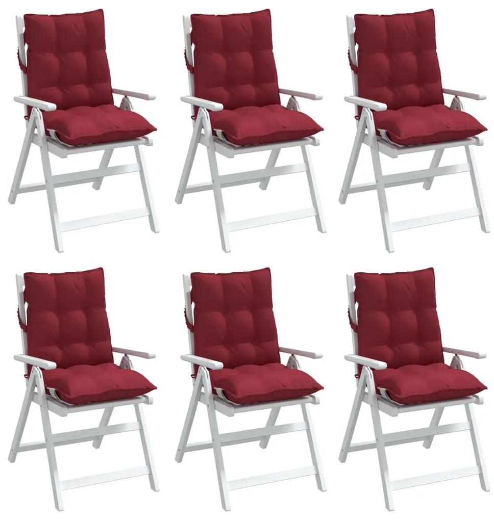 Μαξιλάρια Καρέκλας Χαμηλή Πλάτη 6 τεμ. Μπορντό Ύφασμα Oxford - Κόκκινο