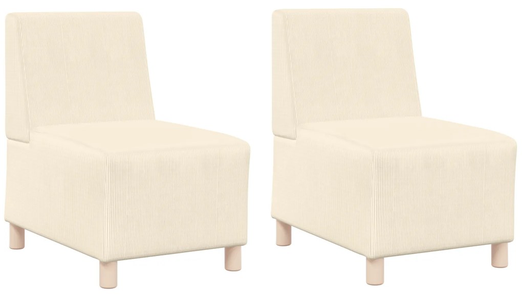 vidaXL Καθίσμα Σαλονιού 2 pcs Κρεμ 55 x 74 x 82 εκ. Βελούδο