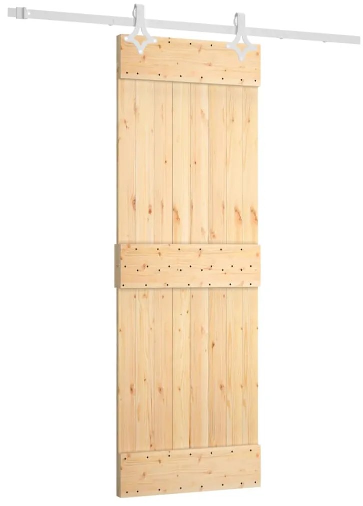 vidaXL Συρόμενη Μεσόπορτα με Μηχανισμό 70 x 210 εκ. Μασίφ Ξύλο Πεύκου