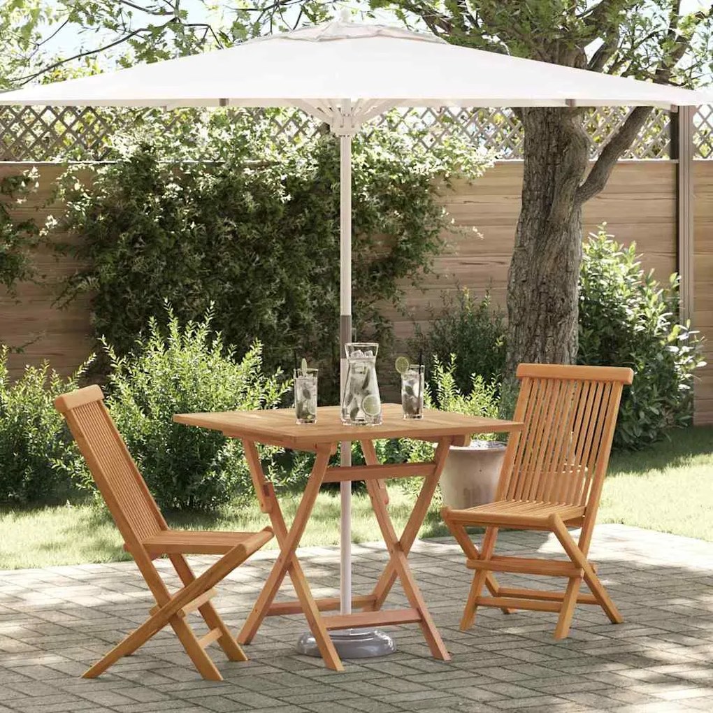 vidaXL Σετ Τραπεζαρίας Κήπου 2 pcs Καφέ Μασίφ ξύλο teak