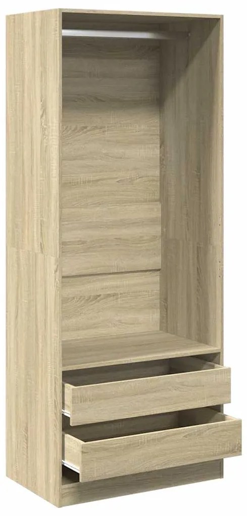 vidaXL Ντουλάπα Χρώμα Sonoma Δρυς 80x50x200 εκ. από Επεξ. Ξύλο