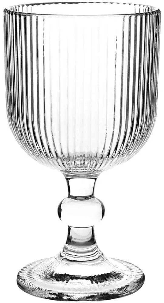 Ποτήρια Κρασιού Κολωνάτα (Σετ 6Τμχ) 8437-01 350ml Clear Ankor Γυαλί