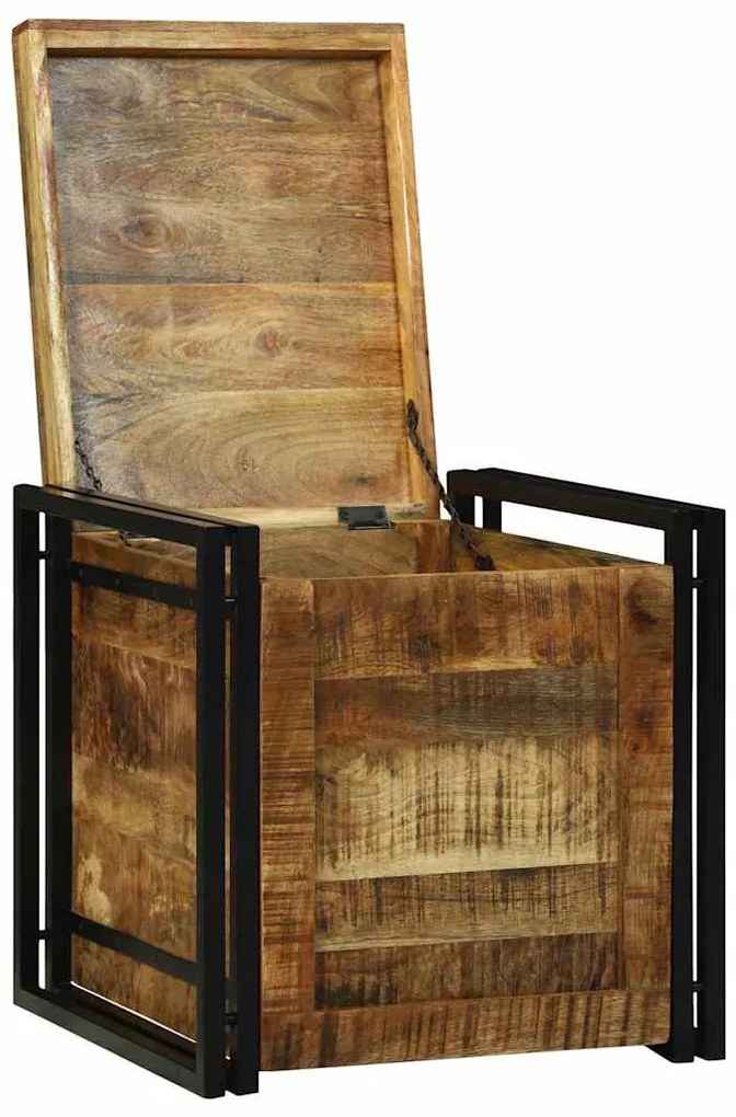 vidaXL Κουτί αποθήκευσης 50 x 50 x 50 cm ακατέργαστο ξύλο μάνγκο