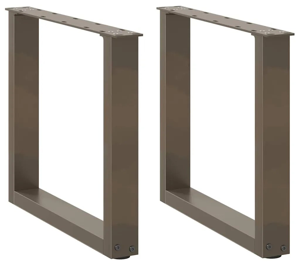 Πόδια Τραπεζιού Σαλονιού σε Σχήμα U 2 τεμ. από Φυσικό Ατσάλι 50x(42-43) εκ. Ατσάλι