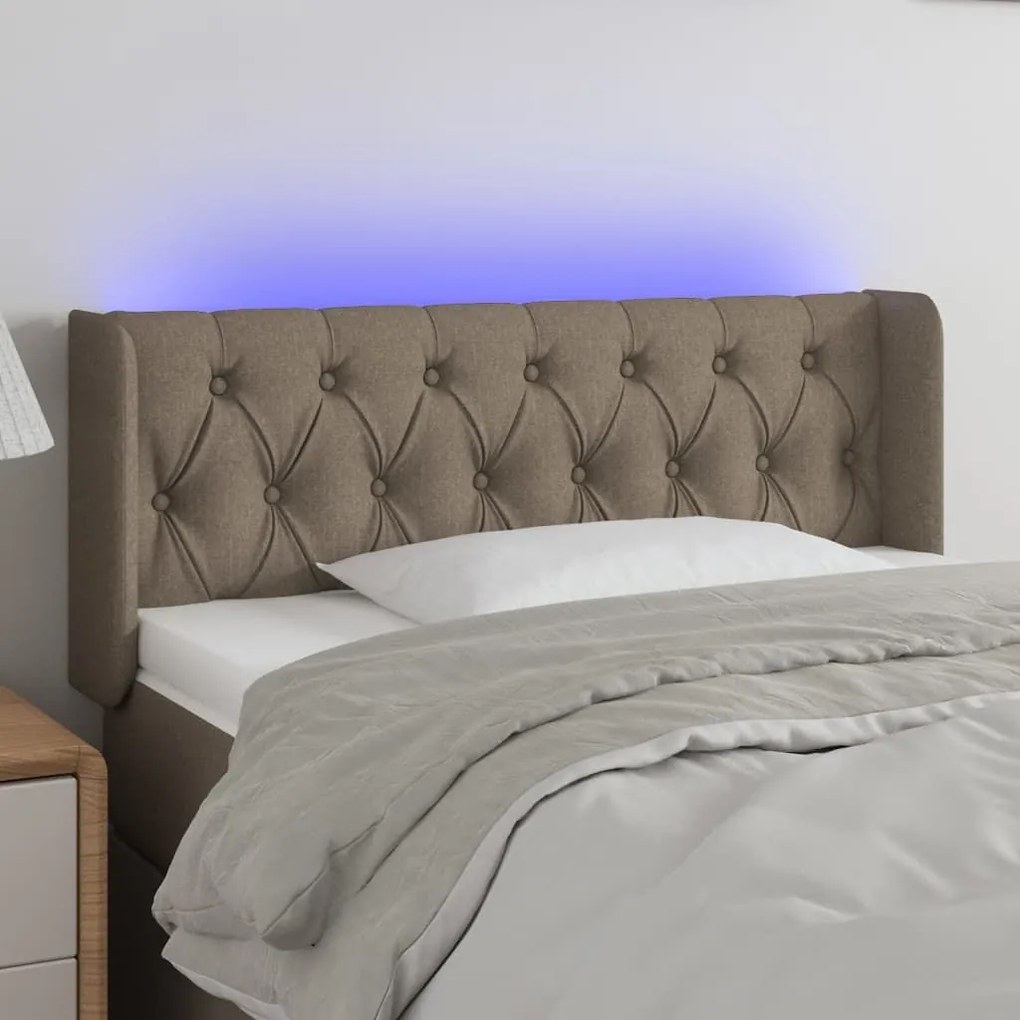 Κεφαλάρι Κρεβατιού LED Taupe 93x16x78/88 εκ. Υφασμάτινο - Μπεζ-Γκρι