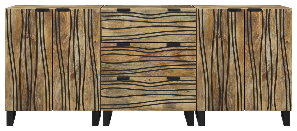 vidaXL Σετ Επίπλων Μπάνιου με συρτάρι 3 pcs Καφέ 180 x 33 x 75 εκ.
