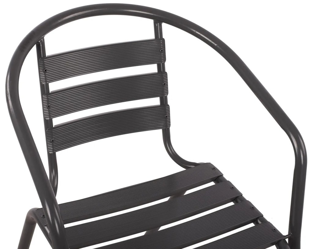 Σετ Κήπου Τραπεζαρία HM10469 3 τεμ Γκρί με Τραπέζι Figo 70x70x72 εκ. &amp; 2 Καρέκλες Laura