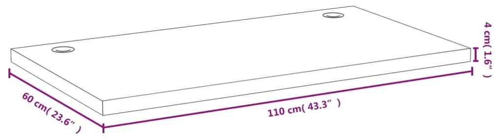 vidaXL Επιφάνεια Γραφείου 110 x 60 x 4 εκ. από Μπαμπού