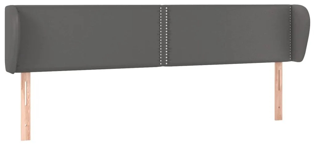 Κεφαλάρι με Πτερύγια Γκρι 163x23x78/88 εκ. Συνθετικό Δέρμα 3117104