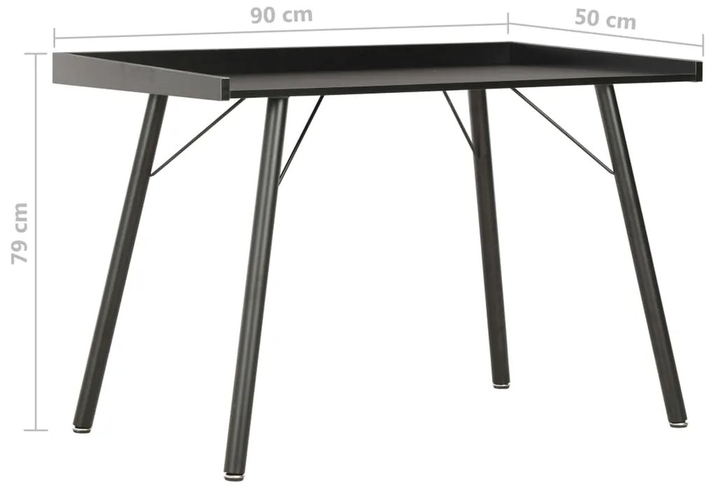 vidaXL Γραφείο Μαύρο 90 x 50 x 79 εκ.
