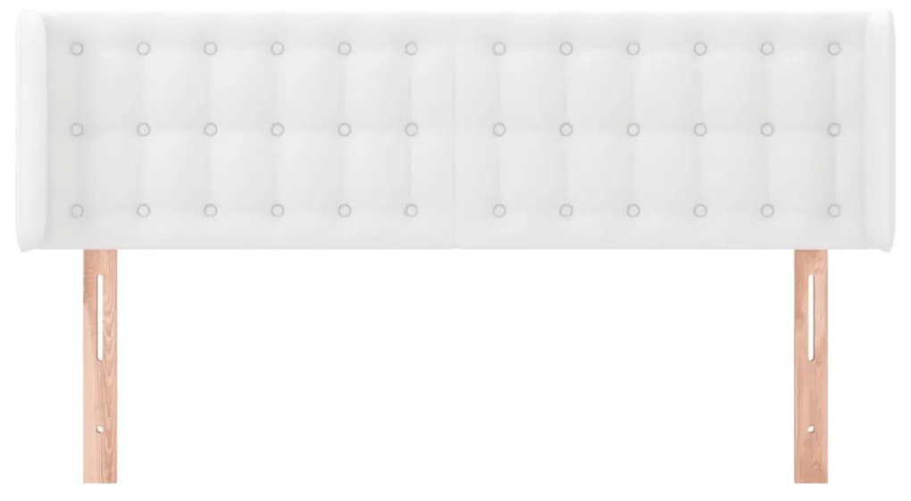 vidaXL Κεφαλάρι με Πτερύγια Λευκό 147x16x78/88 εκ. Συνθετικό Δέρμα