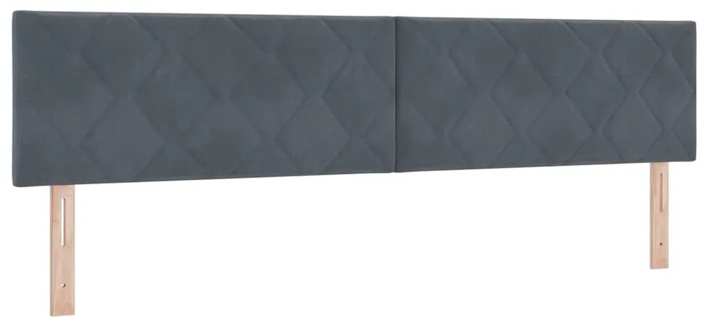 vidaXL LED Κεφαλάρι με φώτα λωρίδας LED Σκούρο γκρι 200 cm Βελούδο